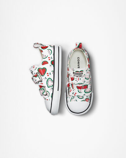 Chuck Taylor All Star Easy-On Hearty Fruits White/Multi/Black, Top and Side View