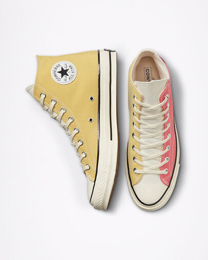 Chuck 70 Hybrid Texture Saturn Gold/Pink Salt/Egret, Top and Side View