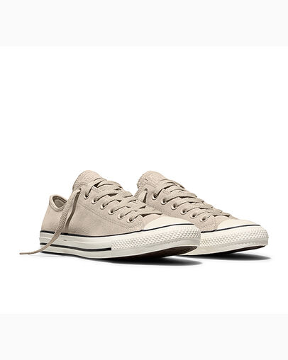 Chuck Taylor All Star Suede Papyrus Brown/Black/Egret, Top and Side View