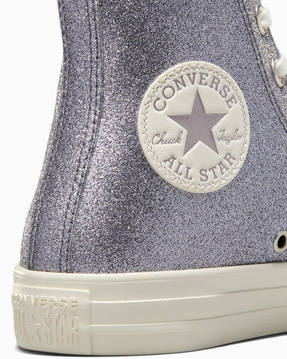 Chuck Taylor All Star Glitter Gunmetal/Egret/Egret, Detail Angle View