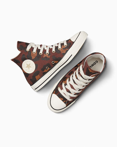Chuck Taylor All Star Leopard Brown/Egret/Gold, Angled View