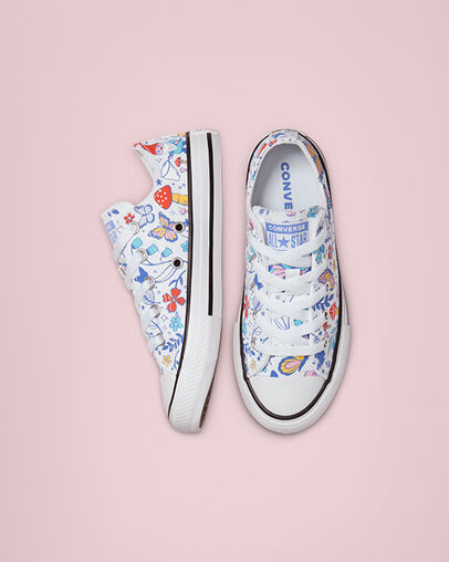 Butterfly Chuck Taylor All Star Blanc/Noir/Blanc, Top and Side View