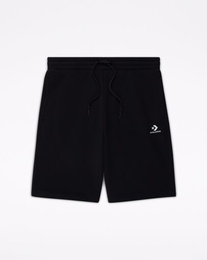 Embroidered Star Chevron Fleece Short Converse Black, Front View