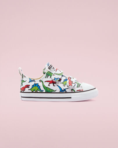 Chuck Taylor All Star Easy-On 8-Bit Dino White/Green/University Red, Outer Side View