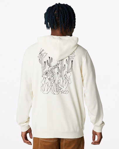 Desert Graphic Pullover Hoodie Egret, Back View