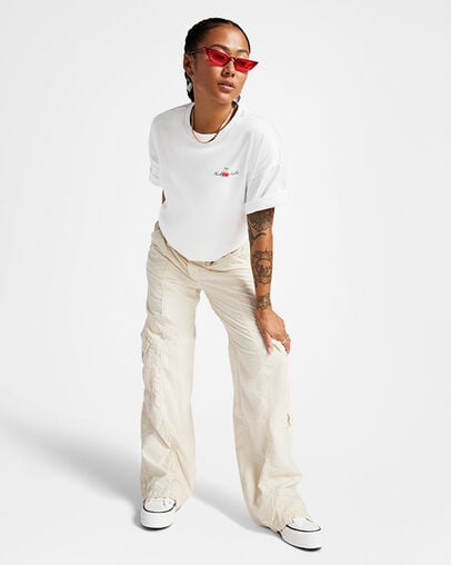 Oversized Cherry T-Shirt White, Back View