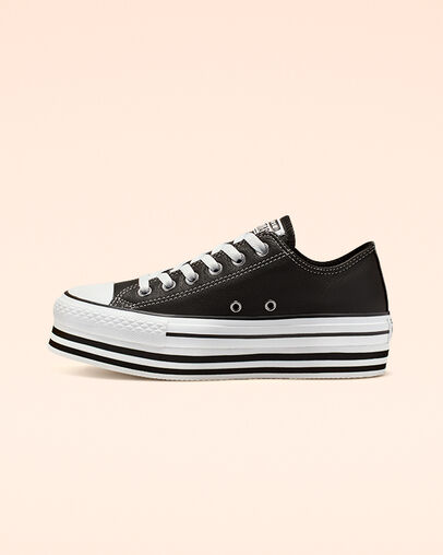 Chuck Taylor All Star Platform Low Top Black/White/Black, Inner Side View