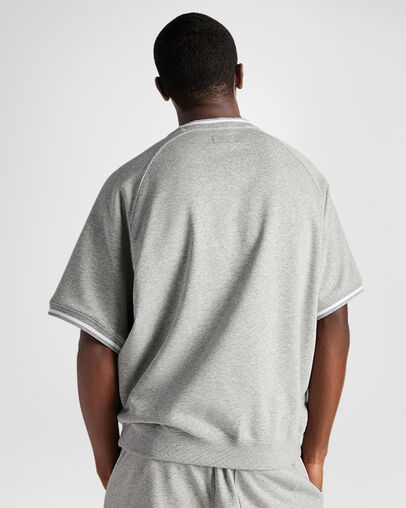 Retro Crew T-Shirt Gris vintage chin&eacute;, Back View