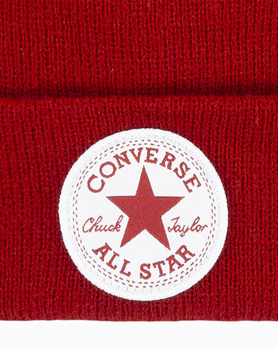 Chuck Patch Watch Cap Beanie Enamel Red, Back View