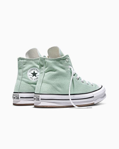 Chuck Taylor All Star EVA Lift Canvas Platform Thyme Again/White, Heel View