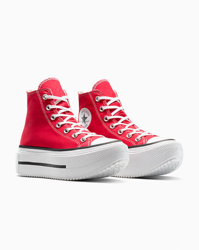 Chuck Taylor All Star Lift Double Stack Platform Canvas Red/Black/White, Top and Side View
