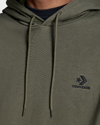 Embroidered Star Chevron Standard-Fit Fleece Hoodie Utility Green