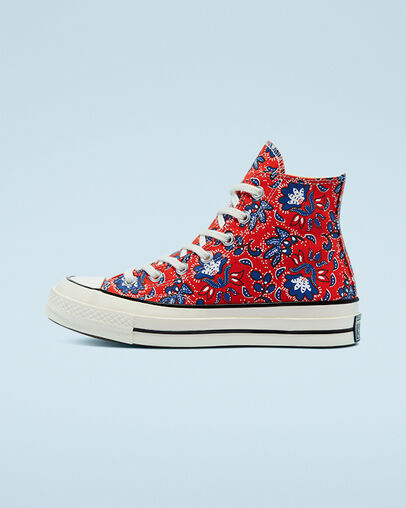 Chuck 70 Paisley Print Habanero Red/Egret/Rush Blue, Inner Side View