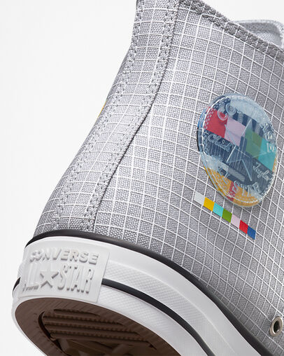 Chuck Taylor All Star Color Grid Dk Smoke Grey/Multi, Detail Angle View