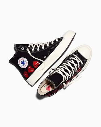 Converse x Comme des Gar&ccedil;ons PLAY Chuck 70 Multi Heart Black/High Risk Red/Egret, Outer Side View