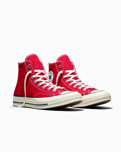 Chuck 70 Vintage Canvas Enamel Red/Egret/Black, Top and Side View