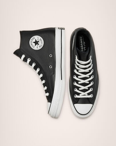 Converse Color Leather Chuck 70 Schwarz/Egret/Schwarz, Top and Side View