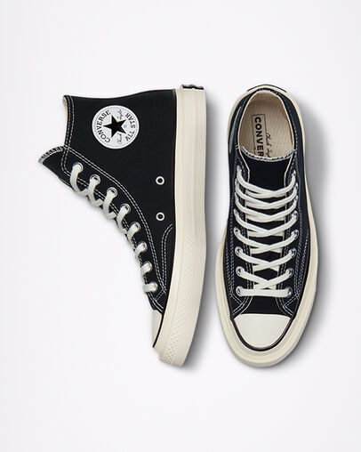 Chuck 70 Double Foxing Black, Top and Side View