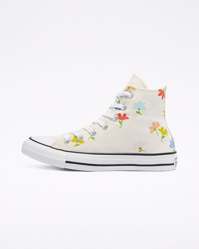 Chuck Taylor All Star Floral Print Egret/Black/White, Inner Side View