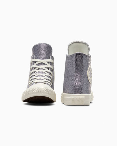 Chuck Taylor All Star Glitter Gunmetal/Egret/Egret, Heel View