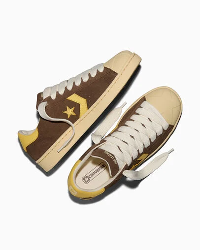 Converse x GOLF le FLEUR* Pro Leather Bison/Dusty Citron/Banana, Angled View