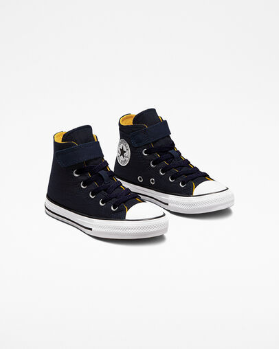 Chuck Taylor All Star Easy-On Quilted Jacquard Obsidian/Yellow/White, Angled View