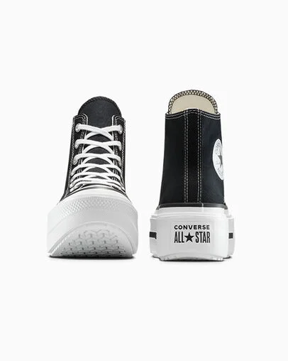 Chuck Taylor All Star Lift Double Stack Platform Canvas Zwart/Wit/Zwart, Heel View