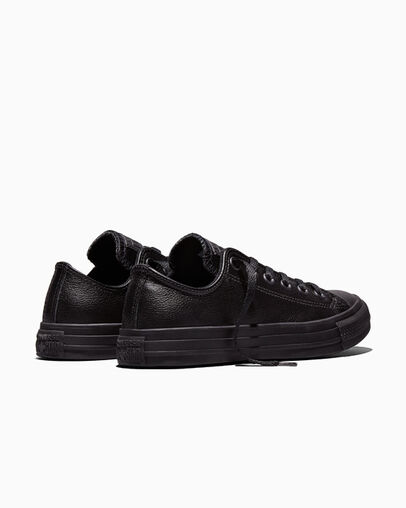 Chuck Taylor All Star Leather Monocromo negro, Heel View