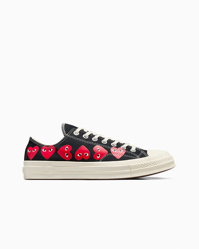 Converse x Comme des Gar&ccedil;ons PLAY Chuck 70 Multi Heart Nero/High Risk Red/Egret, Outer Side View