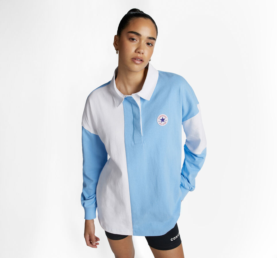 Retro Rugby Shirt Converse Light Blue