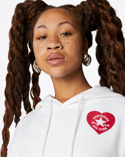 Hoodie c&oelig;urs Saint-Valentin Blanc, Detail View