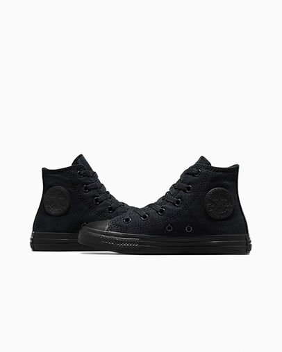 Chuck Taylor All Star Classic pour très petit enfant/enfant Noir monochrome, Detail Angle View