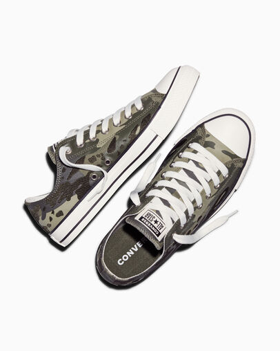 Chuck Taylor All Star Wide Camo Utility Green/Vintage White/Black, Angled View