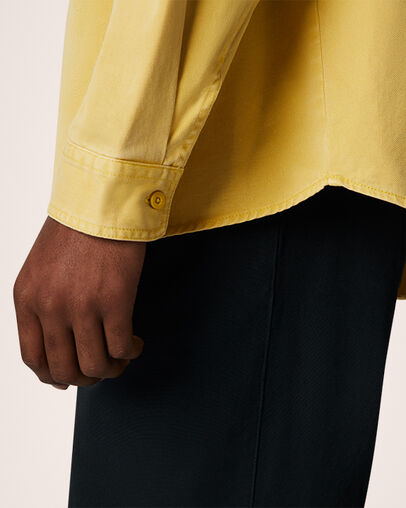 Woven Long Sleeve Button Down Washed Saturn Gold