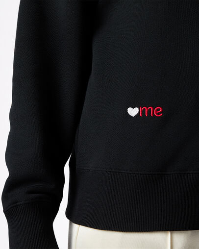 Sudadera Love Me Crew Neck Negro Converse, Detail View