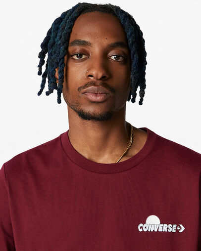 Camiseta con estampado Moon Mountain Remolacha oscuro, Detail View