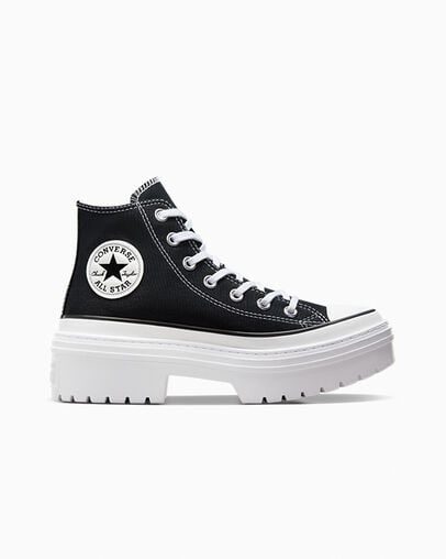 Chuck Taylor All Star Lugged Heel Platform Black/White/Egret, Outer Side View