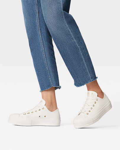 Chuck Taylor All Star Lift Platform Mono White Blanc vintage/Blanc vintage, On Foot Shot 1