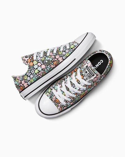 Chuck Taylor All Star Mini Flowers Mirtillo ghiaccio/Bianco, Angled View