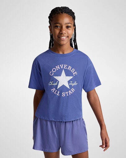 Chuck Taylor Patch Relaxed Short Sleeve T-Shirt Indigo Storm, Front View