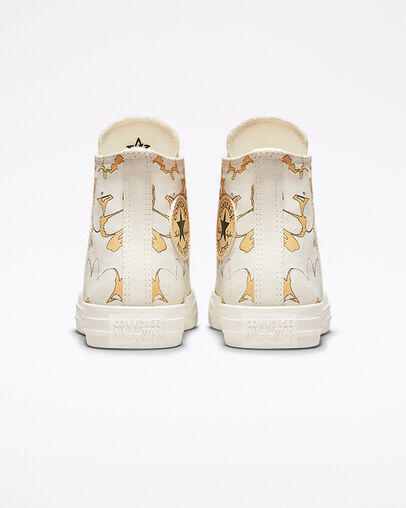 Chuck Taylor All Star Crafted Florals Egret/Cyber Mango/Egret, Heel View