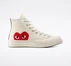 Converse x Comme des Gar&ccedil;ons PLAY Chuck 70 Milk/White/High Risk Red