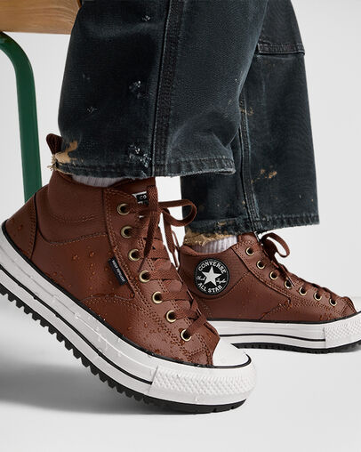 Chuck Taylor All Star Malden Street Boot Bear Nap Brown/Toadstool Tan/White, On Foot Shot 2