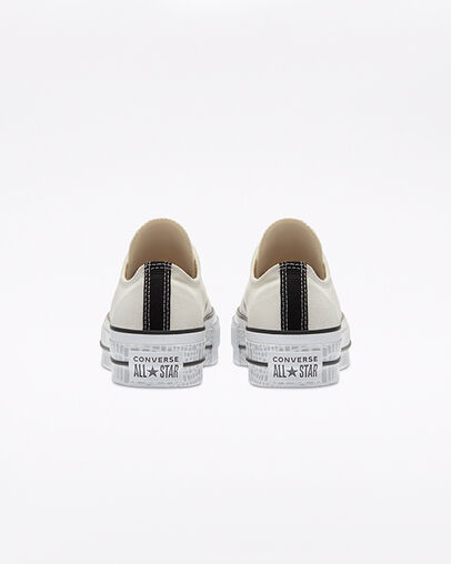 Chuck Taylor All Star Lift Platform Digital Daze Egret/White/Black, Heel View