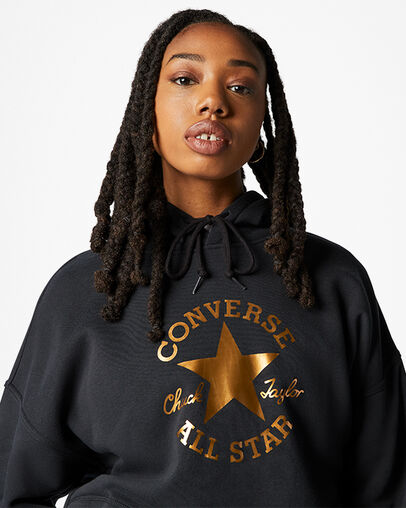 Sudadera con capucha con parche Chuck Taylor Negro, Detail View