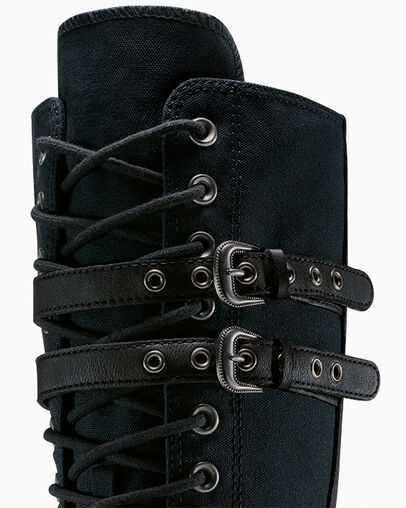 Chuck Taylor All Star XXHi Leather Straps Black/Egret/Black, Detail Angle View