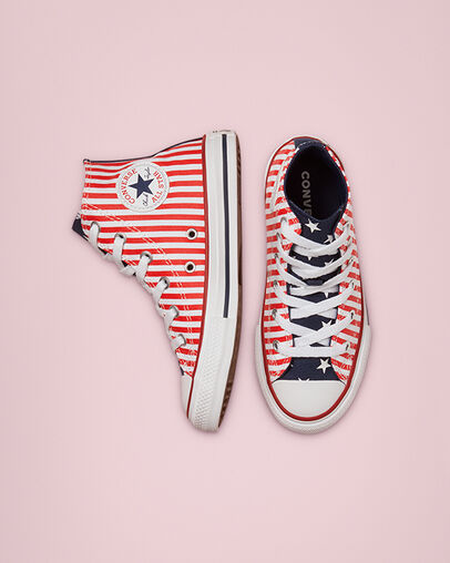 Chuck Taylor All Star Stars & Stripes Midnight Navy/University Red, Top and Side View