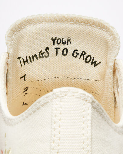 Chuck Taylor All Star Embroidered Floral Egret/Multi/Black, Detail Angle View