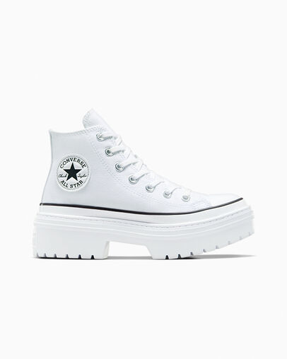 Chuck Taylor All Star Lugged Heel Platform White/Black/Egret, Outer Side View