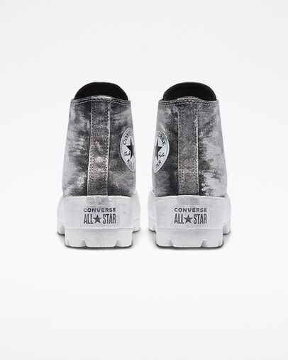 Chuck Taylor All Star Lugged LTD &Eacute;claboussures noir et argent, Heel View